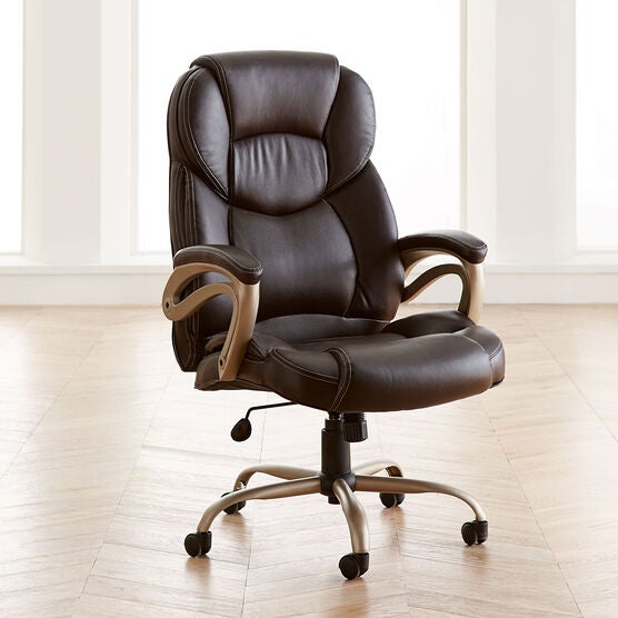 400 lbs. Weight Capacity Memory Foam Office Chair, COGNAC, hi-res image number null