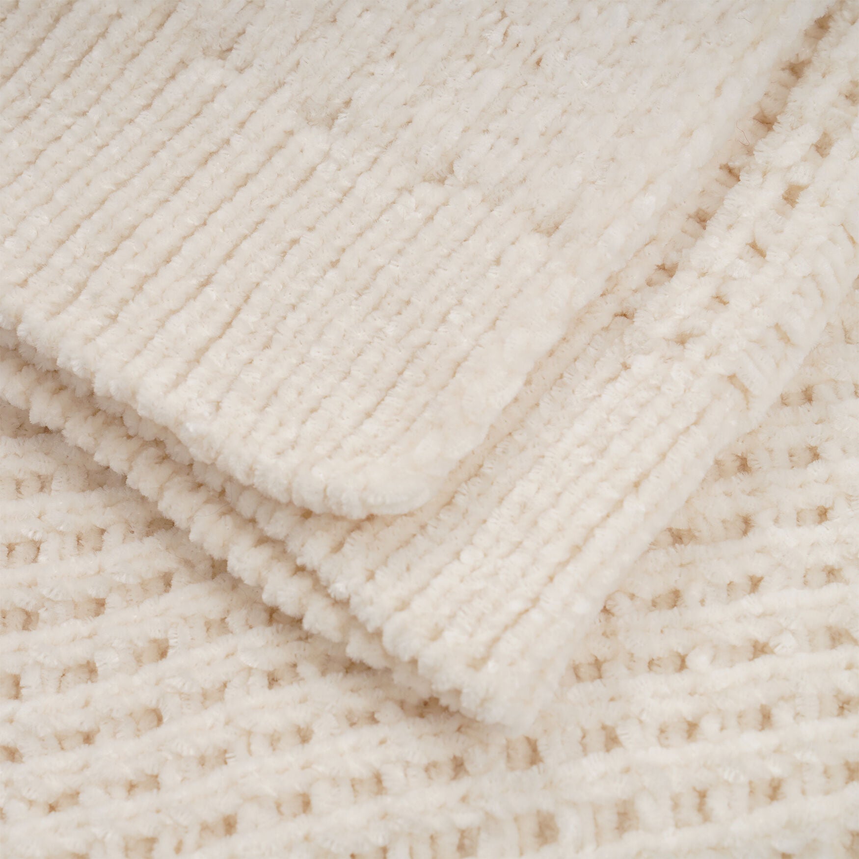 Shiny Waffle Chenille Knit Throw, , on-hover image number 1