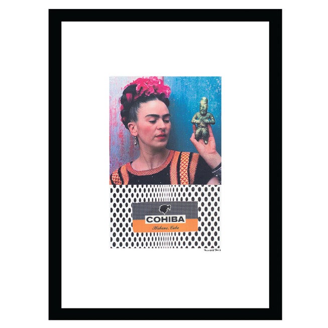 Cohiba Frida Kahlo - Blue / White - 14x18 Framed Print, BLUE WHITE, hi-res image number null