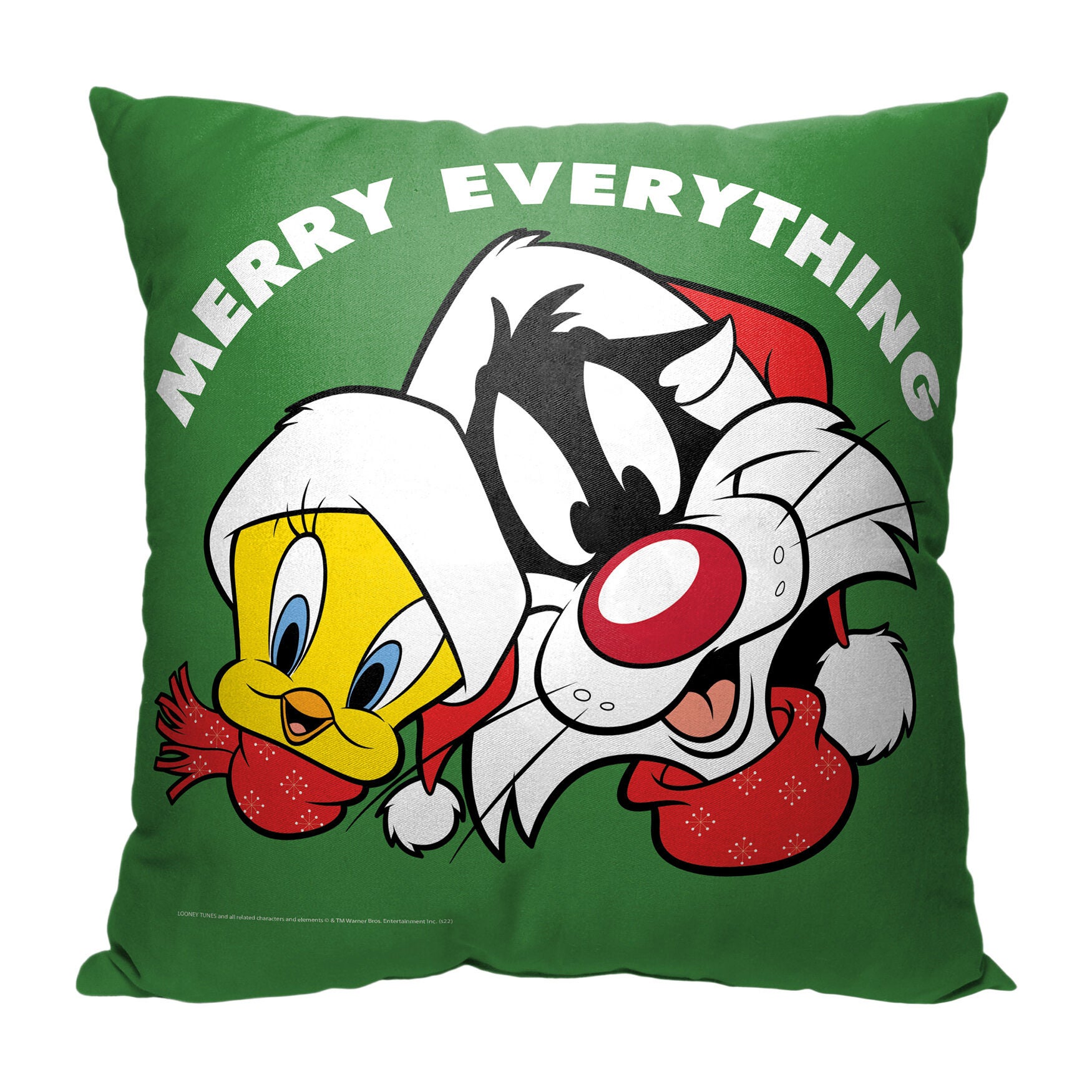 Wb Looney Tunes Merry Everything Printed Throw Pillow, O, hi-res image number 0