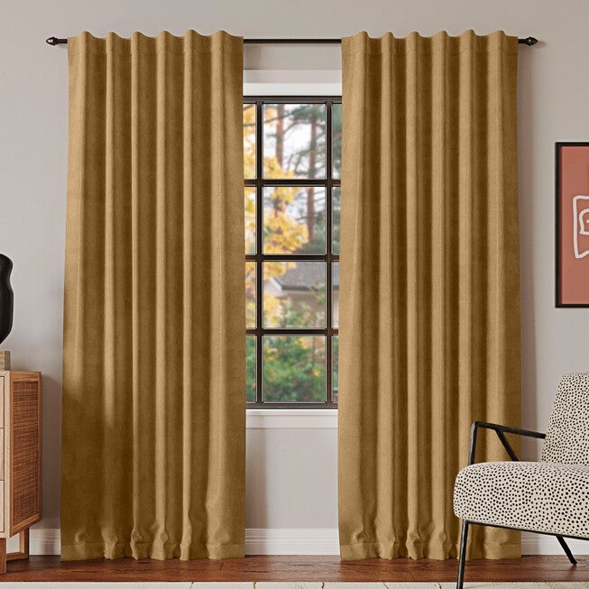 Amherst 100% Blackout Rod Pocket Panel, GOLD, hi-res image number 0