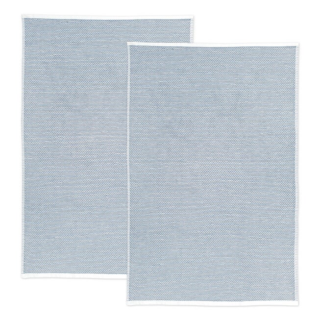 Honeycomb Cotton Terry Kitchen Dish Towel Set 2, BLUE, hi-res image number 0