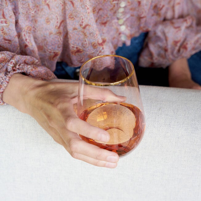 Rose Crystal Stemless Wine Glass Set, , alternate image number 2