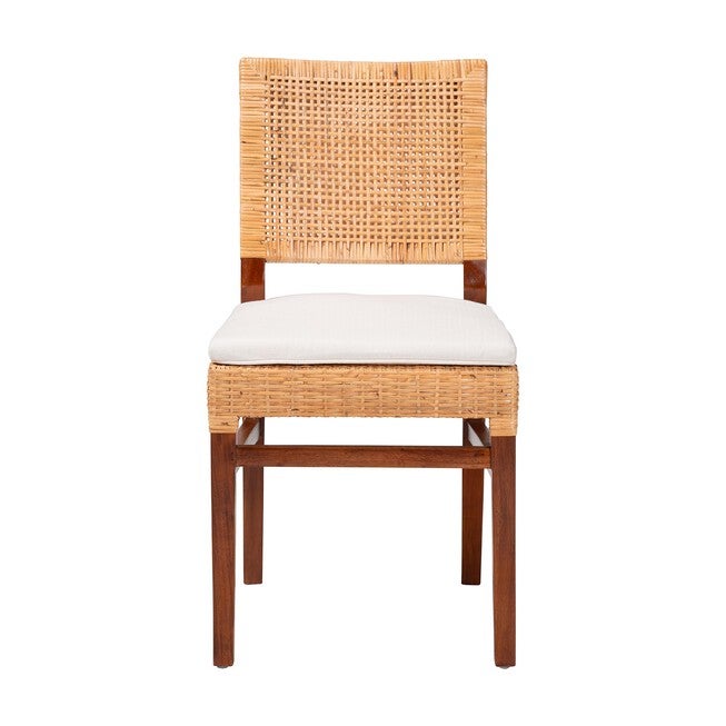 Lesia Natural Rattan Dining Chair with Cushion, BROWN, alternate image number 2