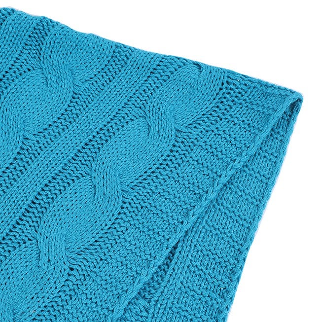 Battilo Home Cable Knit Throw Blanket, Acrylic Soft Cozy Snuggle Blanket, All Seasons Suitable for Adults and Kids, 50 inches x 60 inches, , alternate image number 4