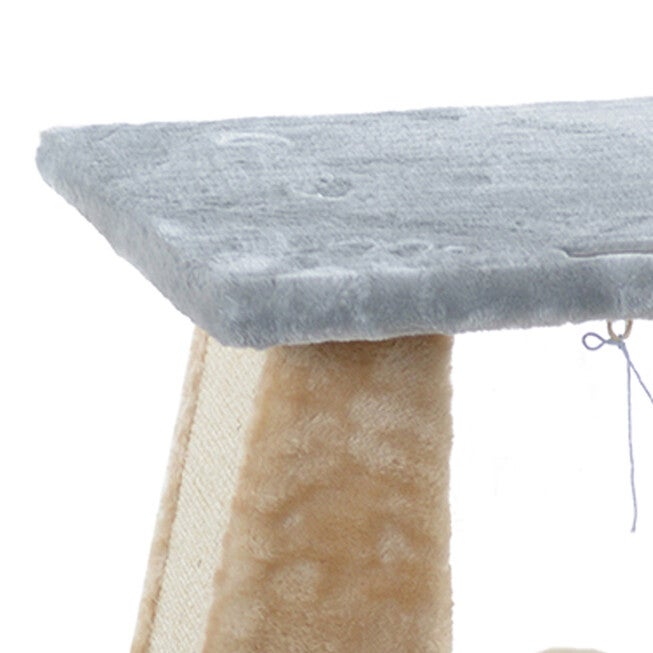 Two-Level Platform Real Wood Cat Scratcher With Sisal Carpet Board, , alternate image number 6