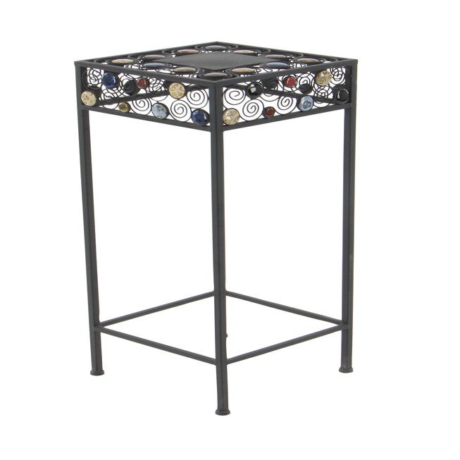 Set Of 3 Black Metal Traditional Plantstand, , on-hover image number null