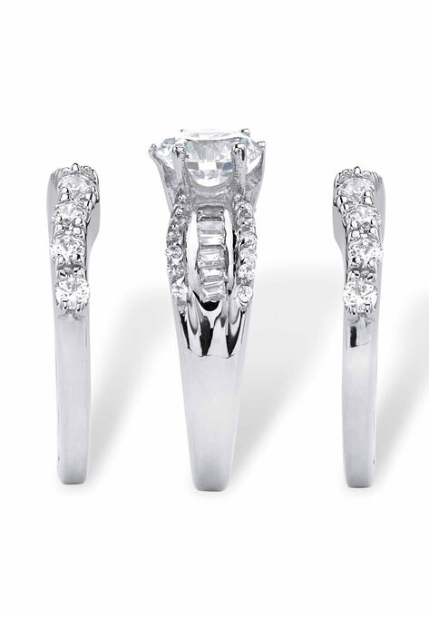 Platinum over Silver Bridal Ring Set Cubic Zirconia (5 5/8 cttw TDW), , on-hover image number null