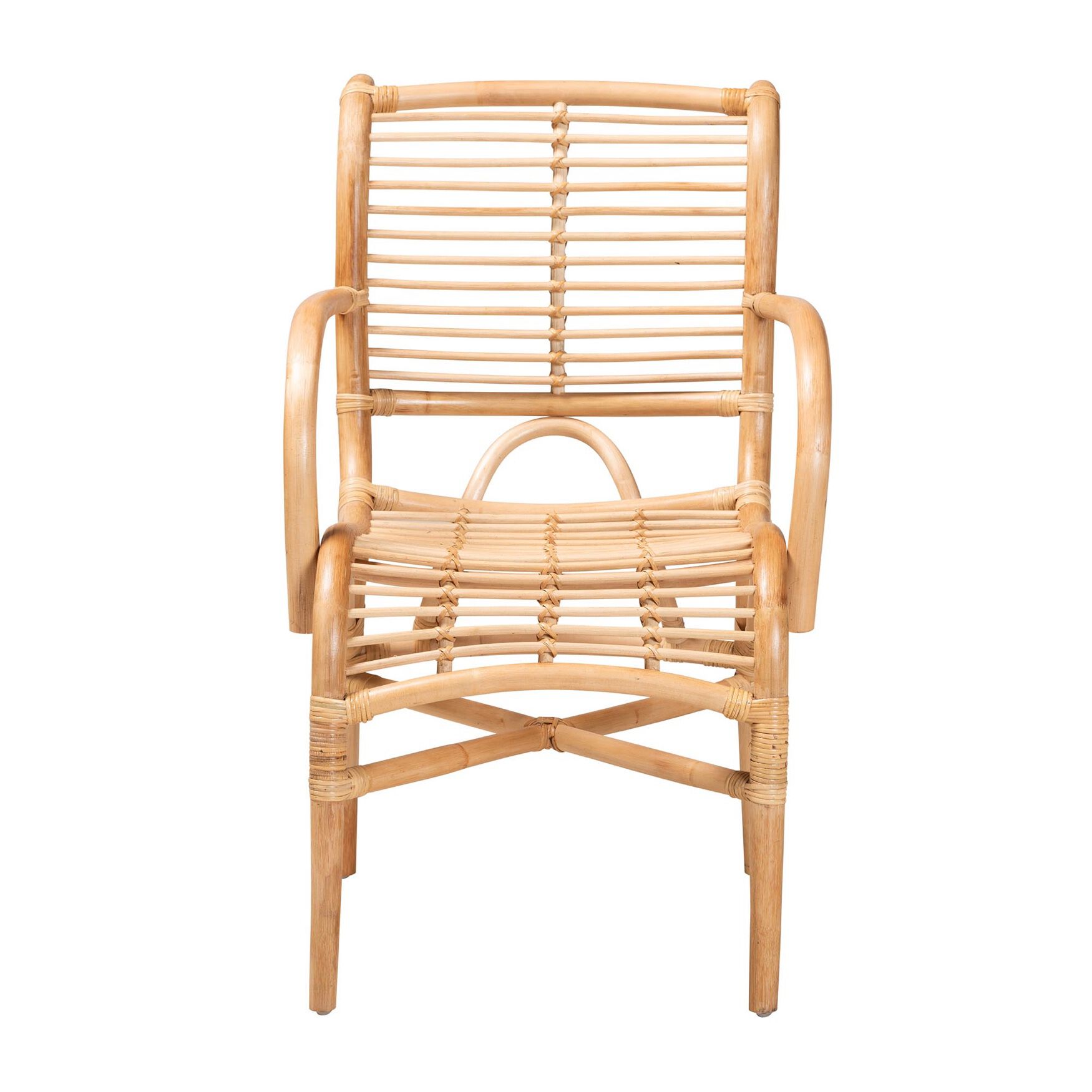 Seminyak Modern Bohemian Natural Rattan Lounge Chair, , on-hover image number 1