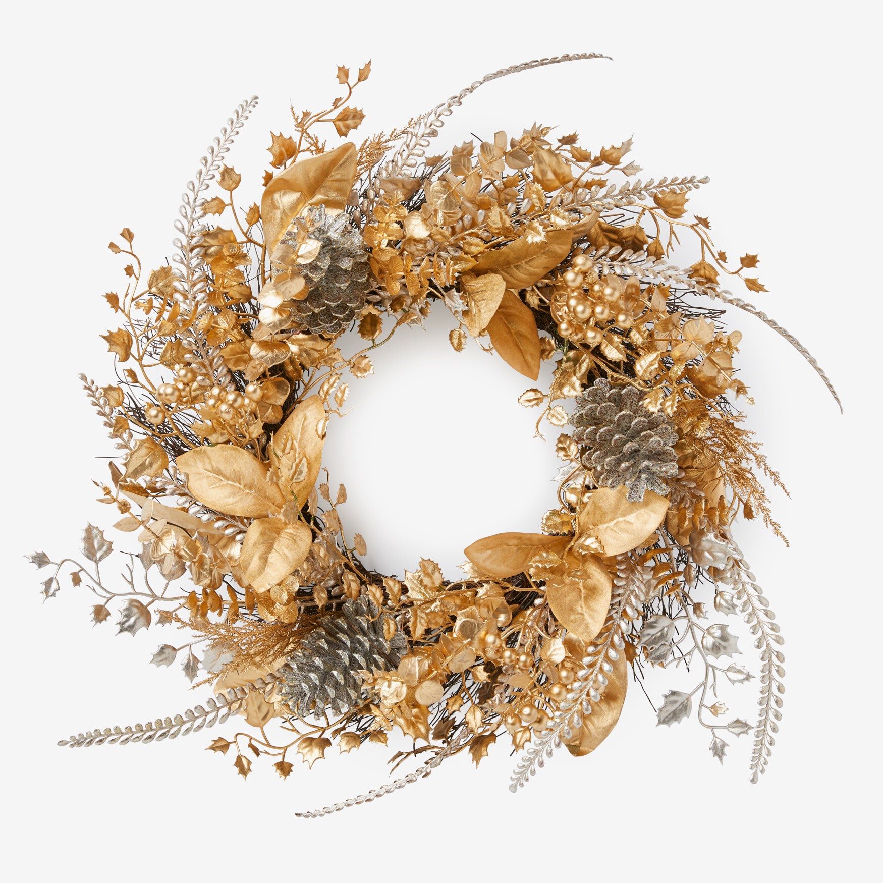 Pre-Lit Gold &amp; Silver Wreath