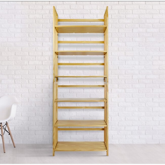 3-Shelf Folding Stackable Bookcase 27.5 inches Wide-Natural, , alternate image number 11