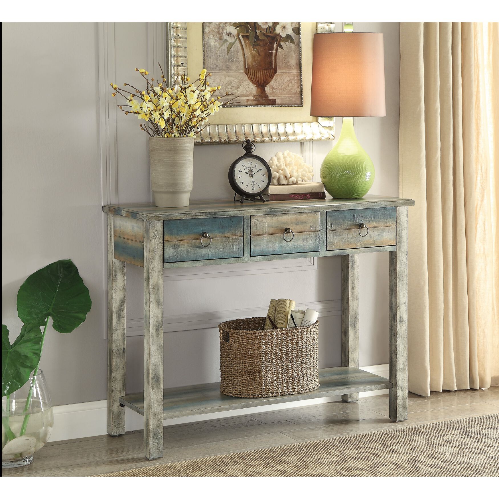 Console Table, ANTIQUE GRAY TEAL, hi-res image number 0