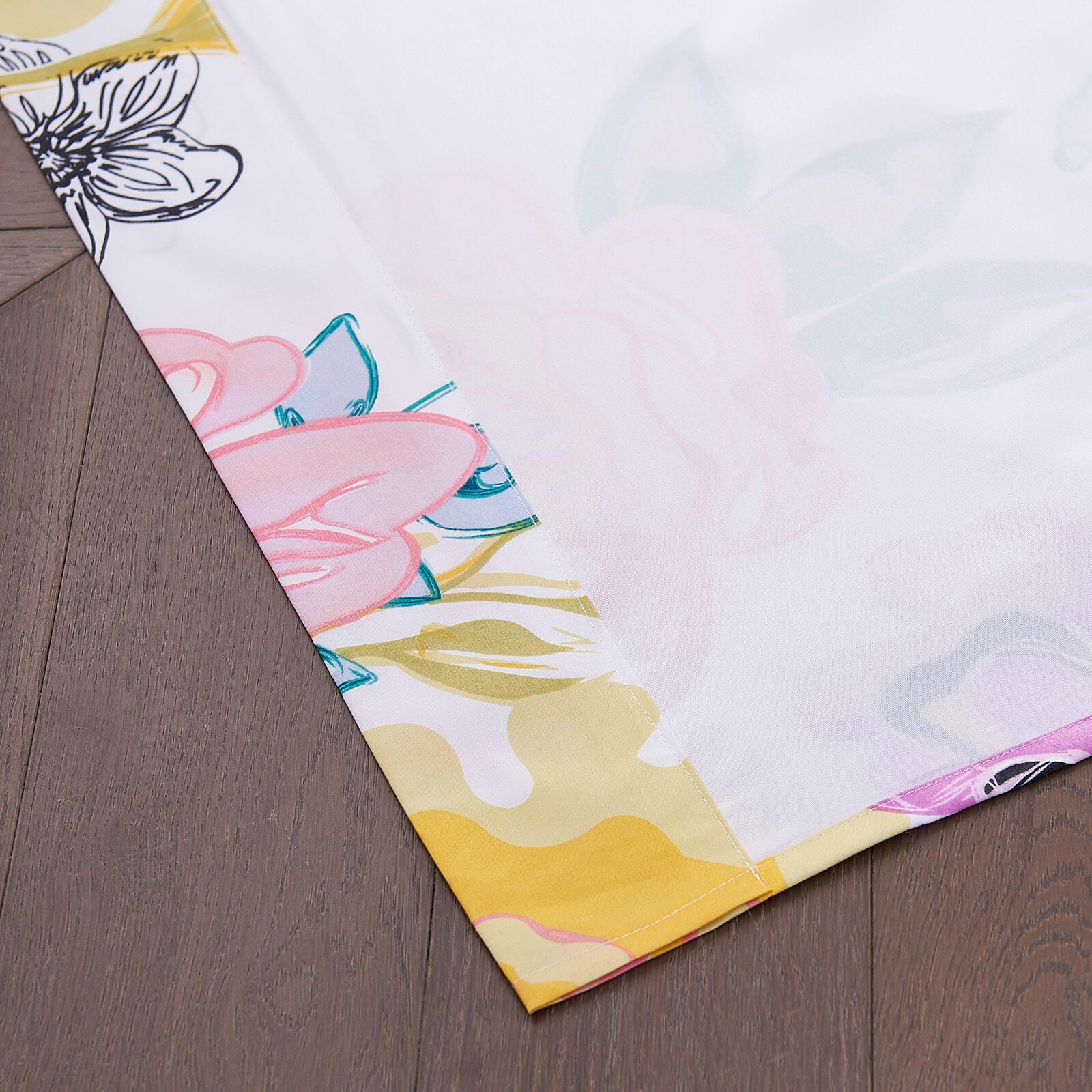 Watercolor Dream Window Treatment Valance Curtains, White, WHITE, on-hover image number 1