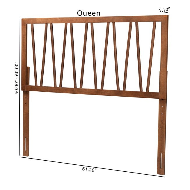 Rahela Mid-Century Modern Ash Walnut Finished Wood Queen Size Headboard, , alternate image number 6