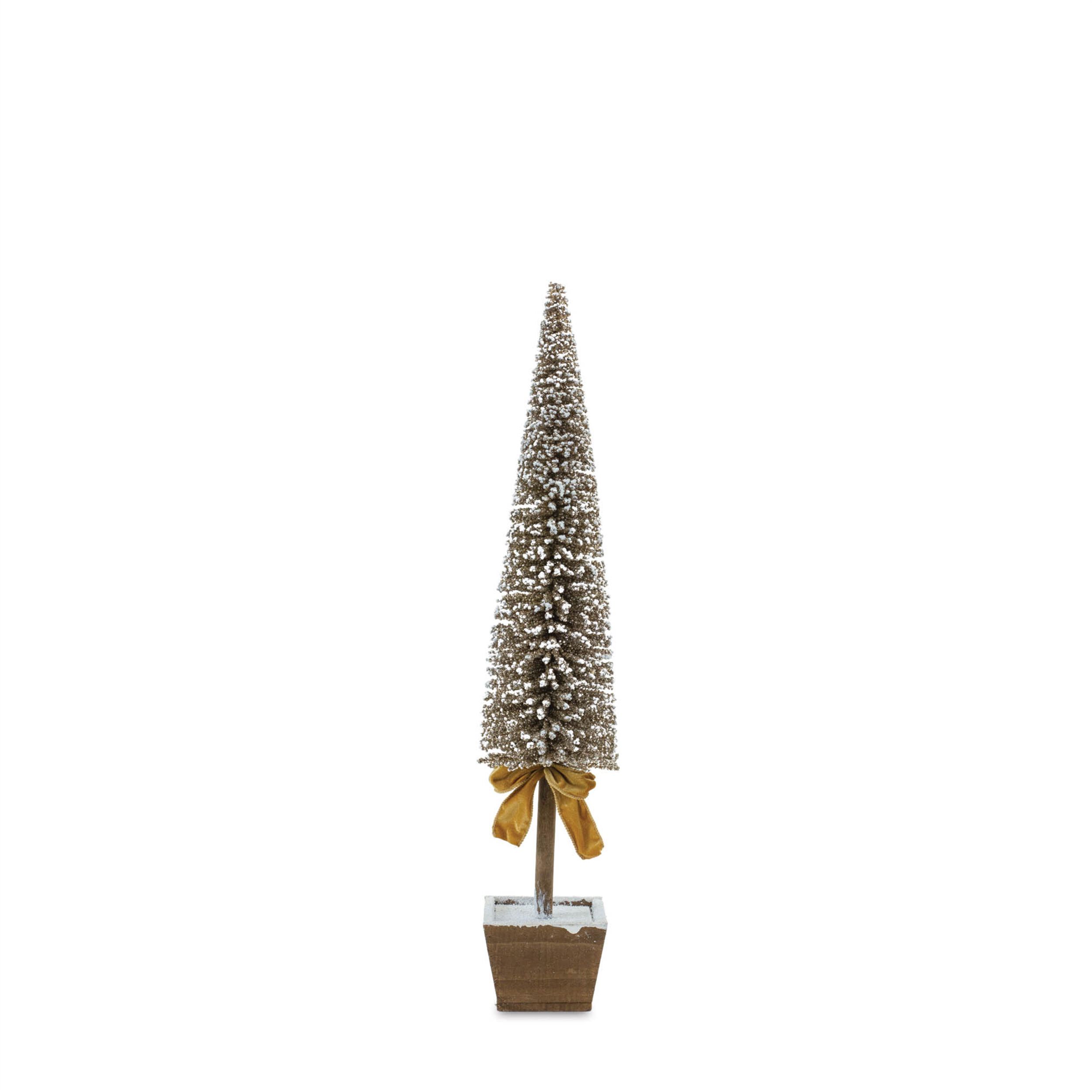 Potted Bottle Brush Pine Tree (Set of 3), GOLD WHITE, alternate image number 6