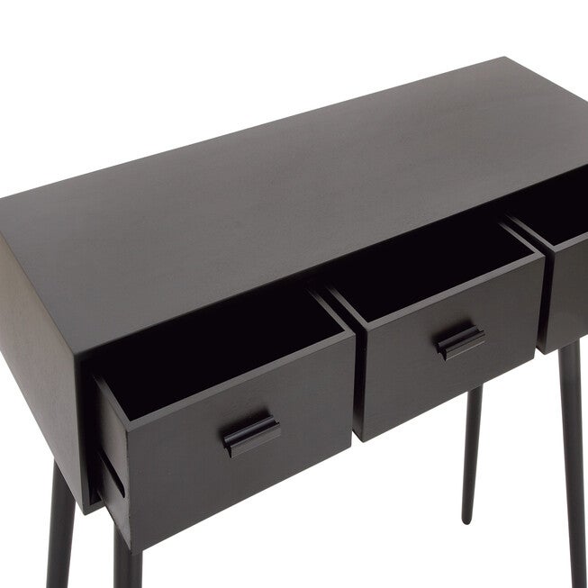 Black Modern Wood Console Table, 29 x 42, , alternate image number null