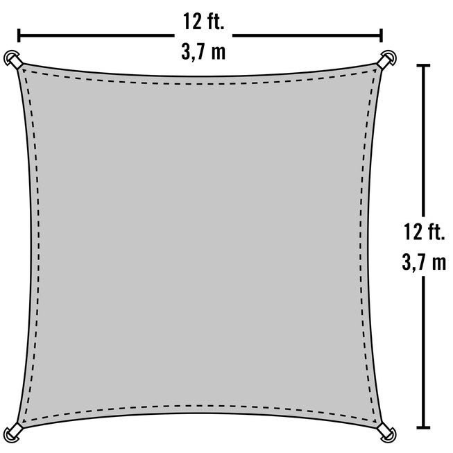 Shade Sail Square - Heavyweight 16 x 16 ft. Sand, , alternate image number null