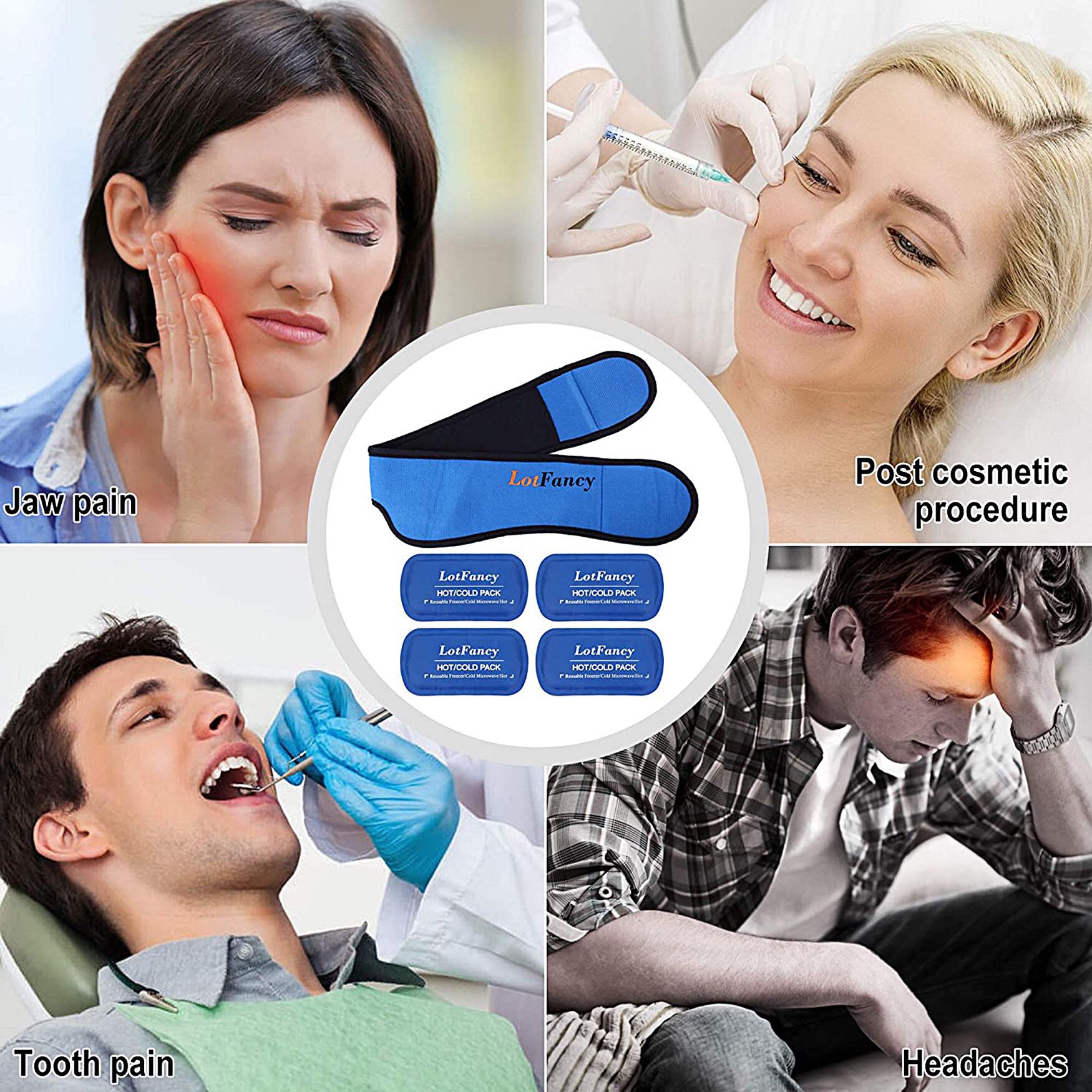Theragel Ice Pack For Jaw, Head, Chin Wellness, , on-hover image number 1