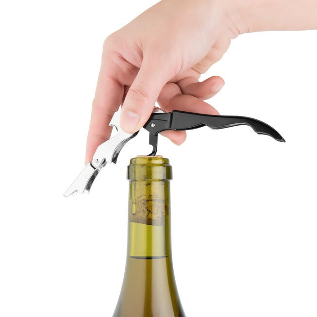 Truetap Double Hinged Waiter'S Corkscrew By True In Black, , alternate image number null
