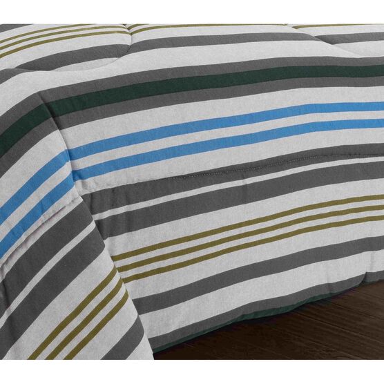 Jersey Knit Blue Stripe Comforter Set, , alternate image number null