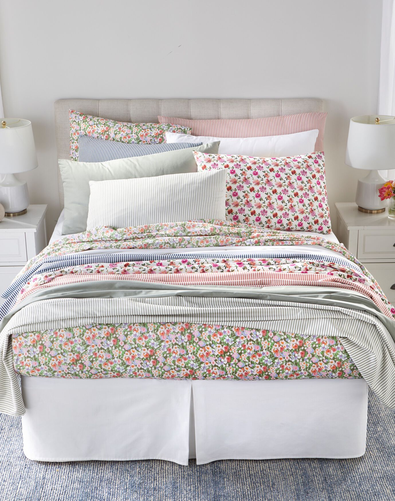 Mix and Match Fitted Sheet, PINK STRIPE, on-hover image number 1
