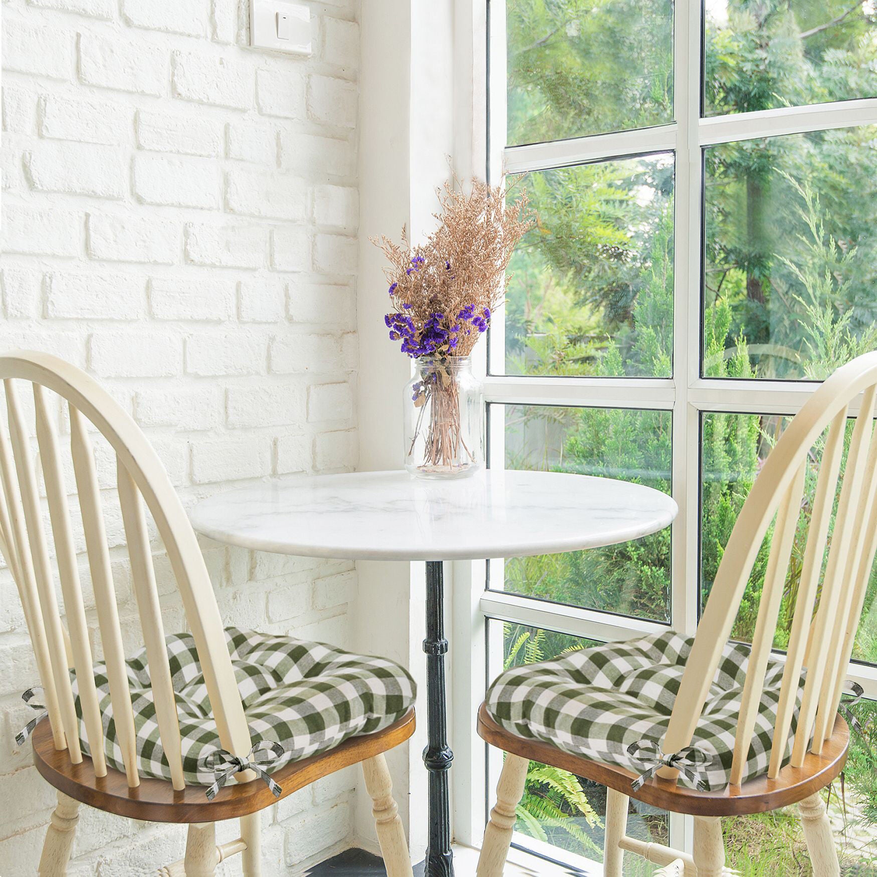 Buffalo Check Tufted Chair Seat Cushions Set of Two, , alternate image number 10