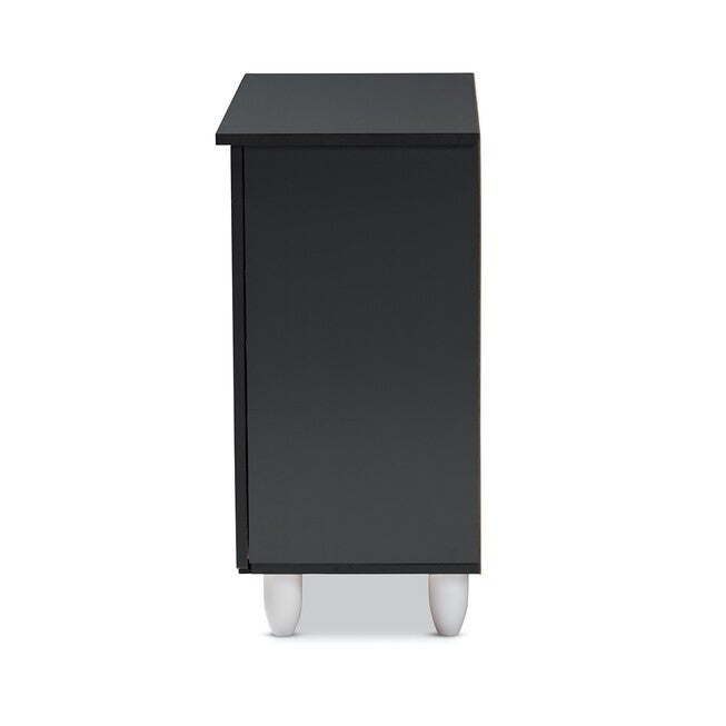 Gisela Modern and Contemporary Two-Tone Oak and Dark Gray 2-Door Shoe Storage Cabinet, , alternate image number 9