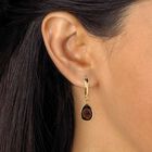 Gold over Sterling Silver Drop EarringsPear Cut Simulated Birthstones, , alternate image number null