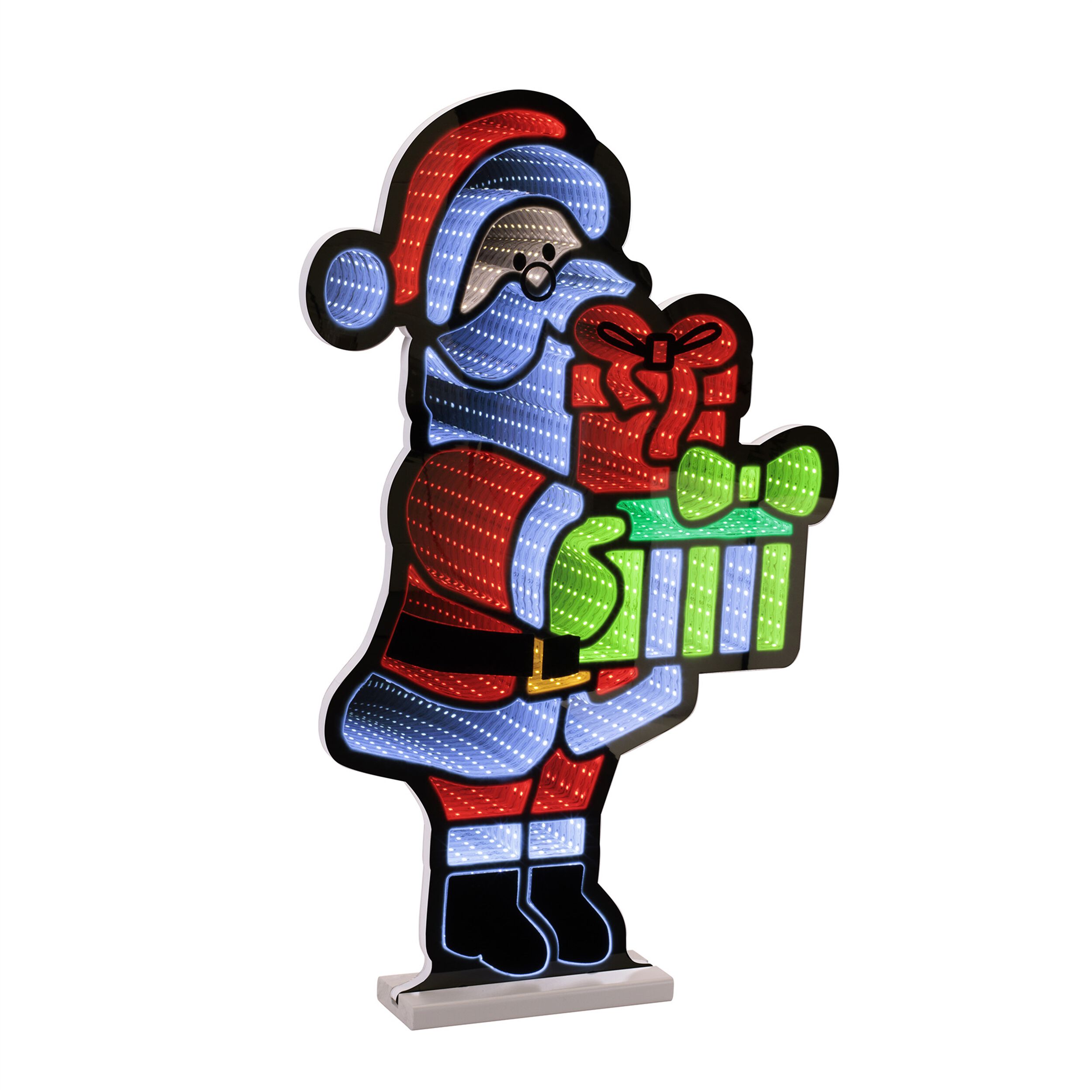 Santa with Presents Ekkolight 25 inchesH, RED WHITE GREEN, hi-res image number 0