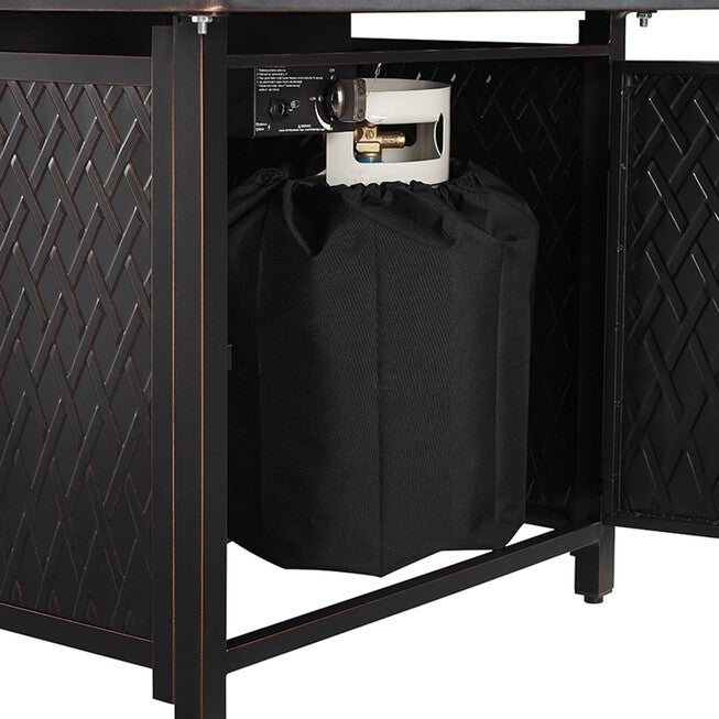 Cartney 32 inches Square Aluminum LPG/NG Fire Pit, , alternate image number null