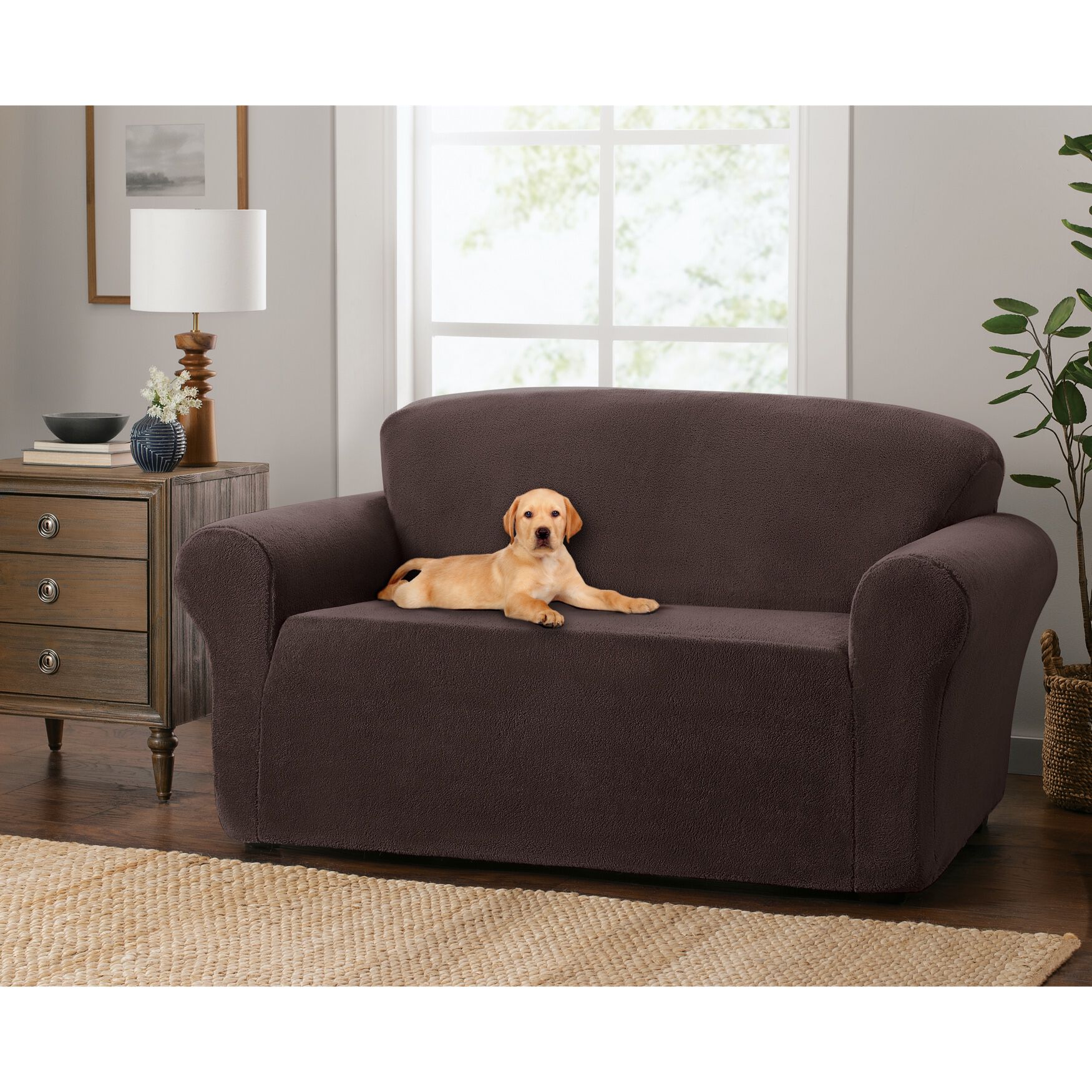 Stretch Sherpa Loveseat Cover, , alternate image number 2