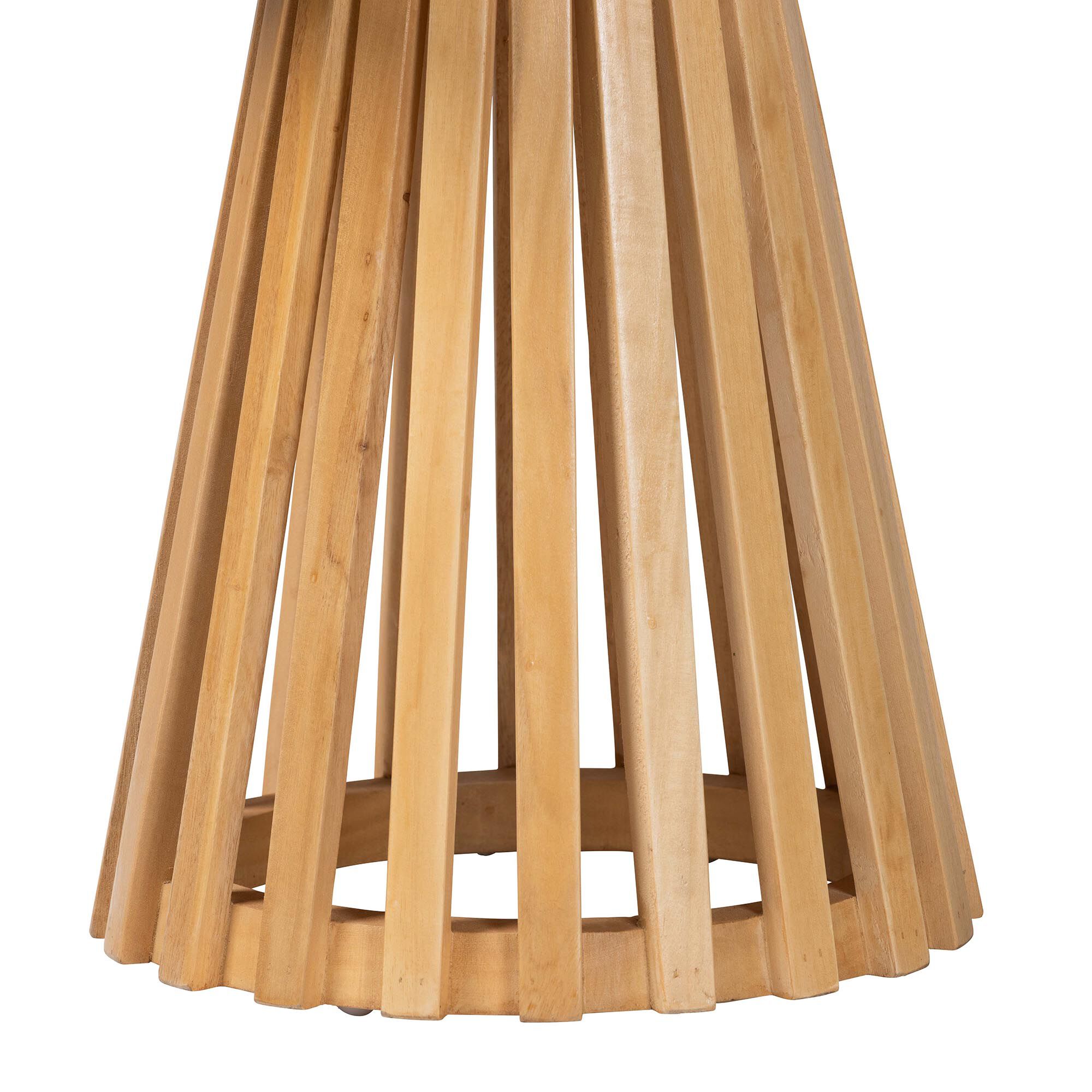 Caribic Modern Slatted Acacia Wood End Table, BROWN, alternate image number 2