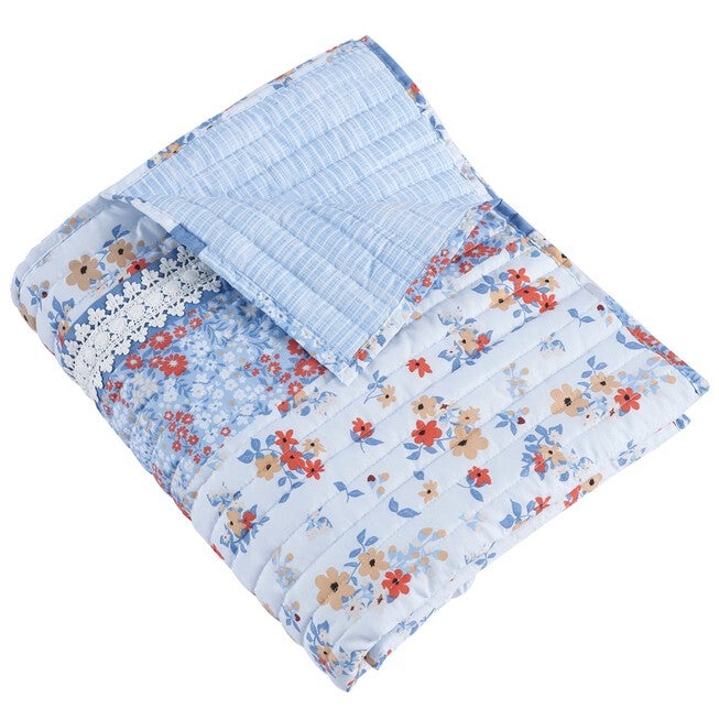 Betty Lace-Embellished Throw Blanket, , alternate image number null