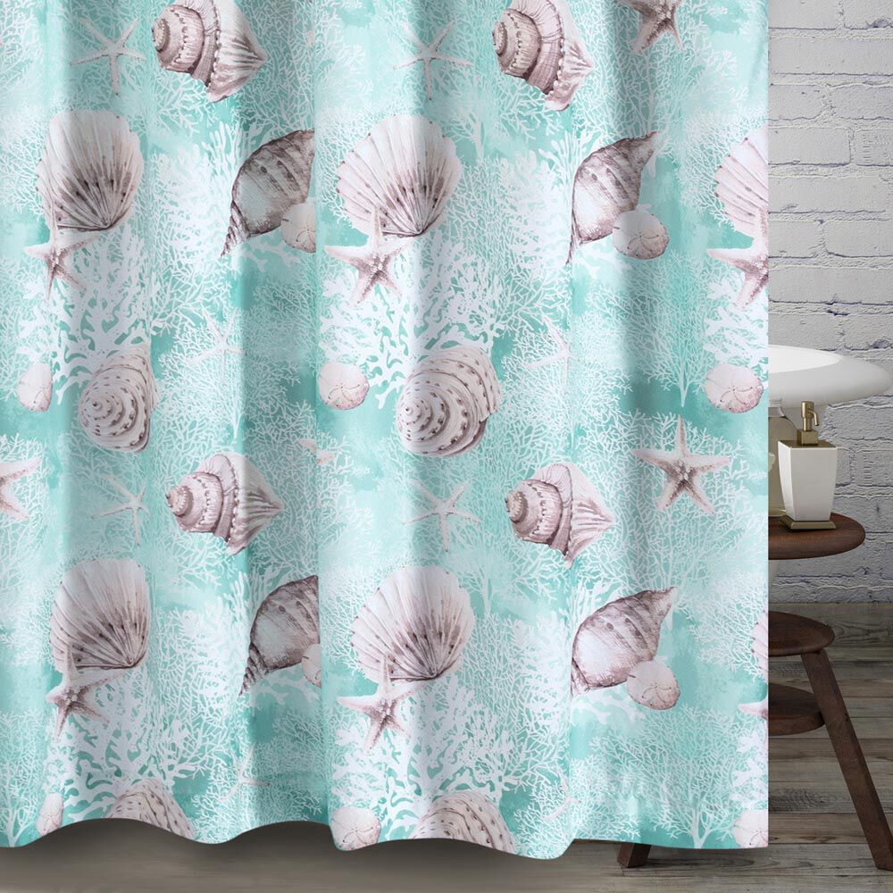 Ocean Bath and Shower Curtain, TURQUOISE, hi-res image number 0