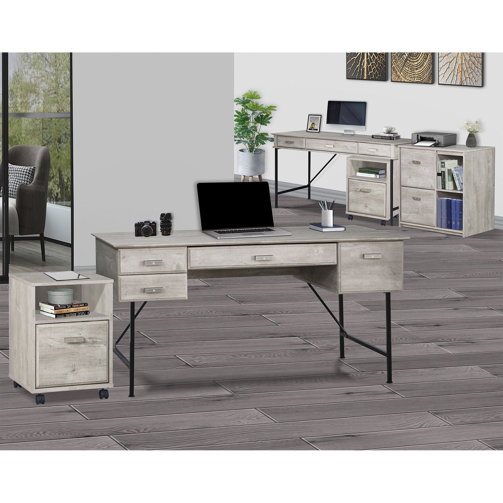Saint Birch Elma Writing Desk, Washed Gray Writing Desk, , alternate image number 7