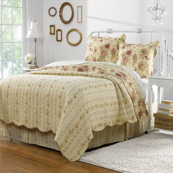 Antique Rose Quilt And Decorative Pillow Set, , on-hover image number null