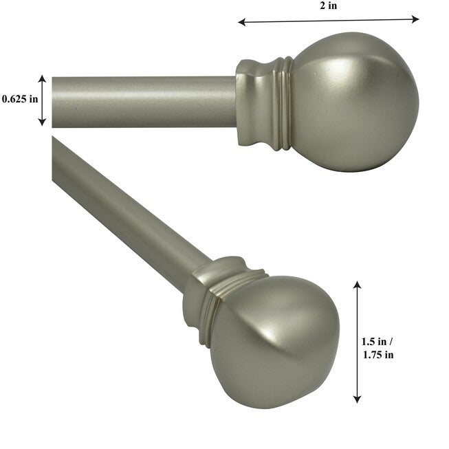 28 inches-48 inches Rod set with Ball Finial, , alternate image number 2