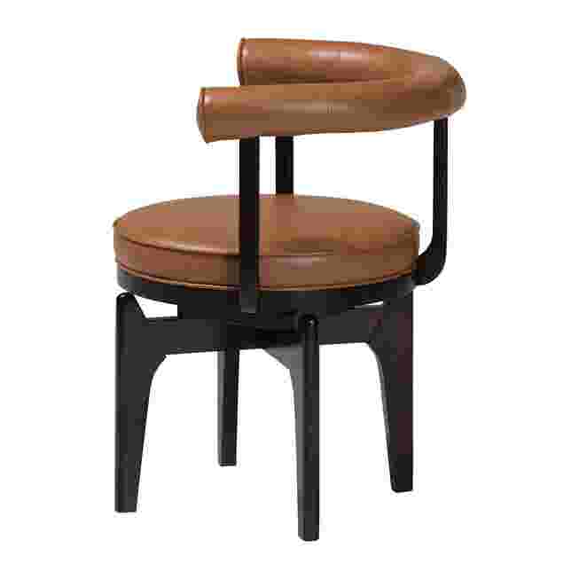 Delacruz swivel dining chair side view