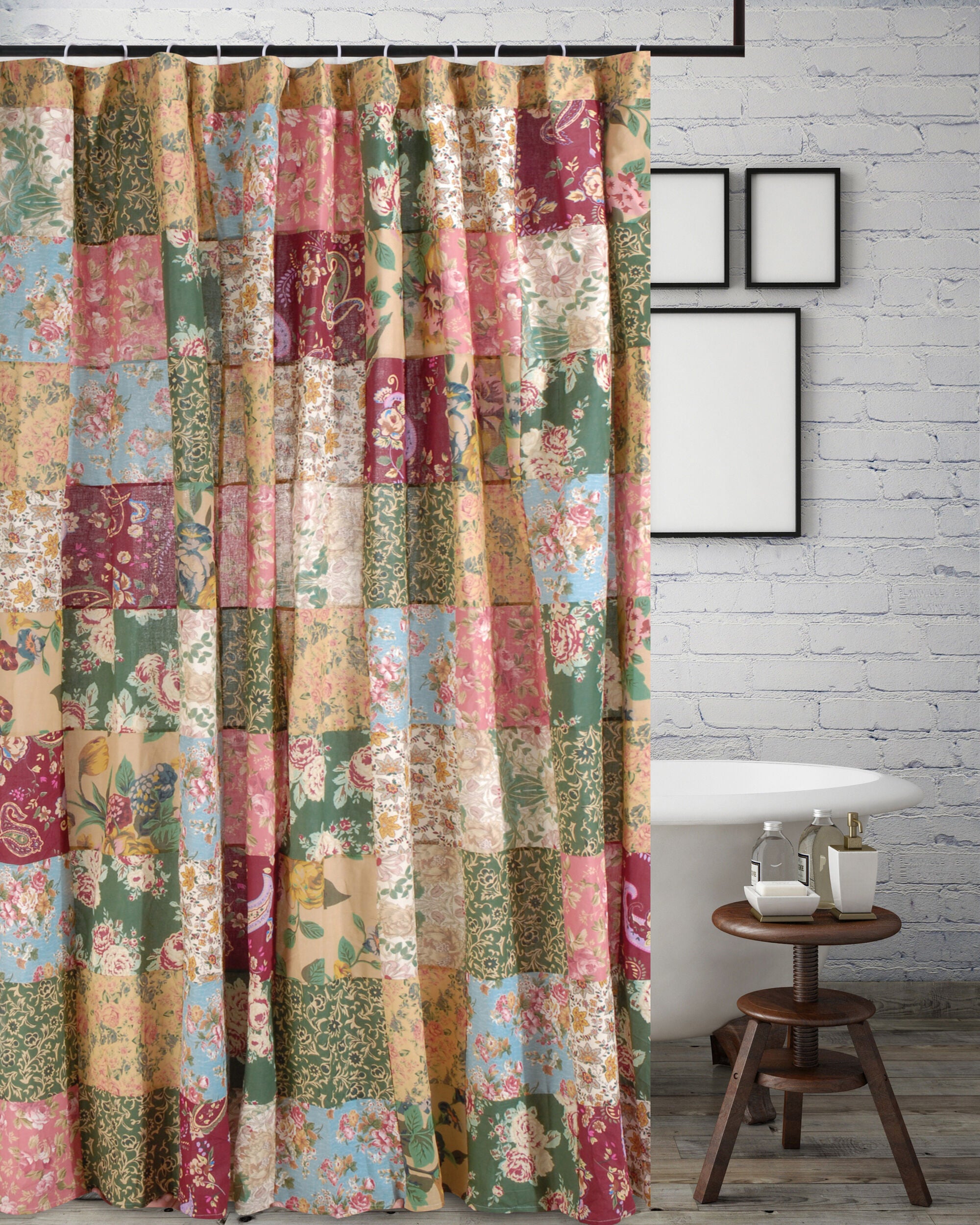 Antique Chic Bath and Shower Curtain, MULTI, hi-res image number 0