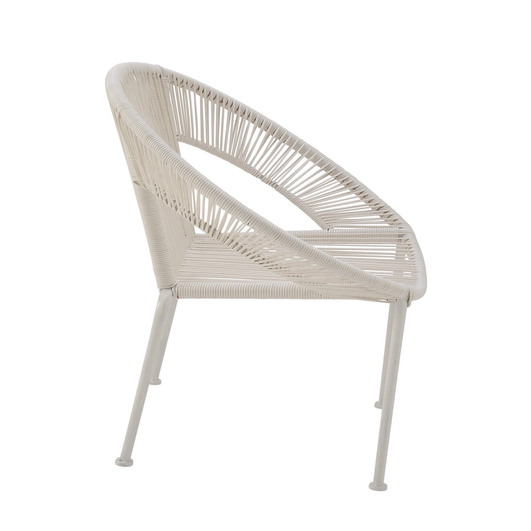 White Metal Contemporary Outdoor Chair, , alternate image number 2