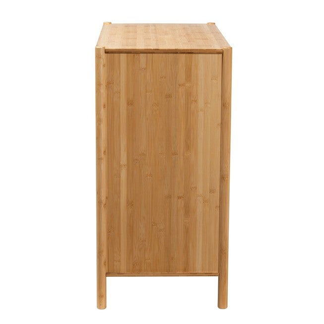 Naresh Mid-Century Modern Transitional Natural Brown Bamboo Wood 2-Door Storage Cabinet, , alternate image number 3