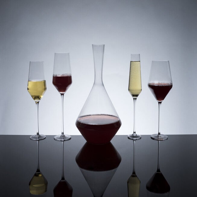 Angled Crystal Burgundy Glasses, , alternate image number null