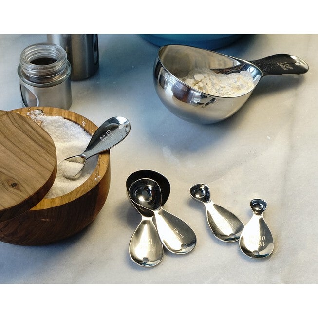 Teardrop Stainless Steel Measuring Spoon, Set 5, , alternate image number 3