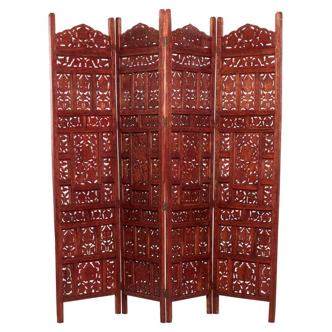 Red Mango Wood Traditional Room Divider Screen, 72 inches x 80 inches x 1 inches, , on-hover image number null