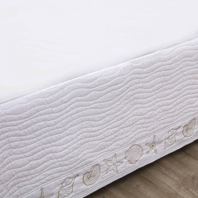 Coastal Seashell White Bed Skirt 18-inch, , alternate image number 3