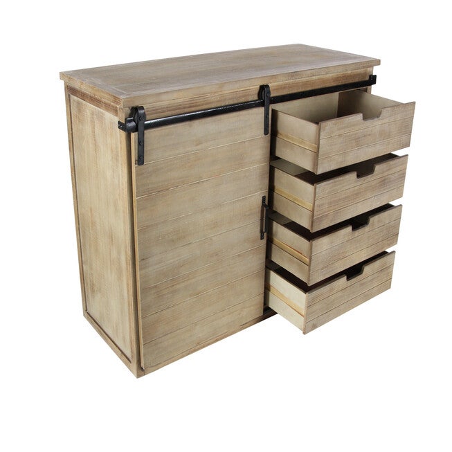 Brown Chinese fir Wood Rustic Cabinet, 32x44x19, , alternate image number 2