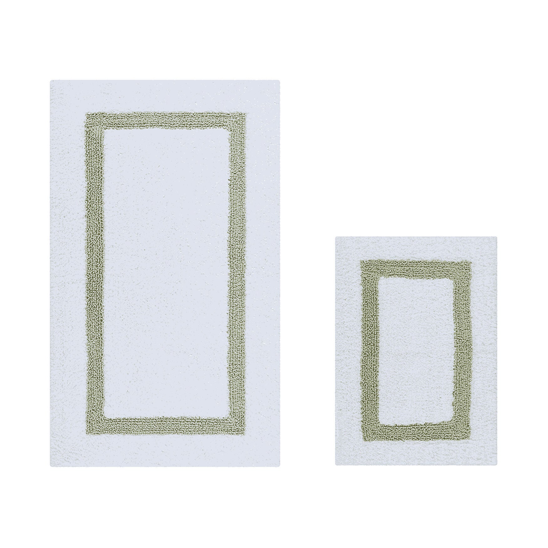 Hotel Collection 100% Cotton 2 Piece (17 inches X 24 inches | 24 inches X 40 inches) Bath Rug Set, WHITE SAGE, hi-res image number 0
