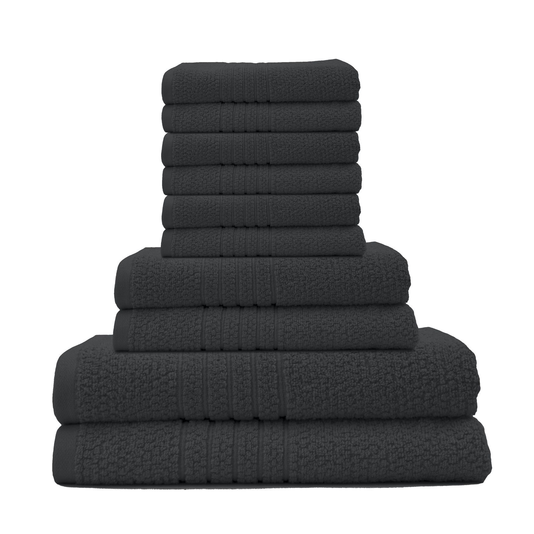 Softee 10-Pc. Towel Set, BLACK, hi-res image number 0