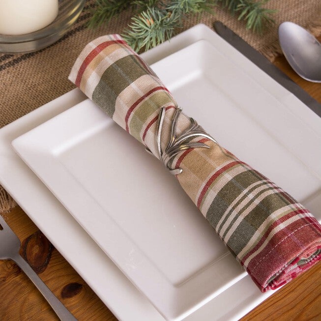 Antique Silver Branch Napkin Ring, Set of 6, , on-hover image number 1