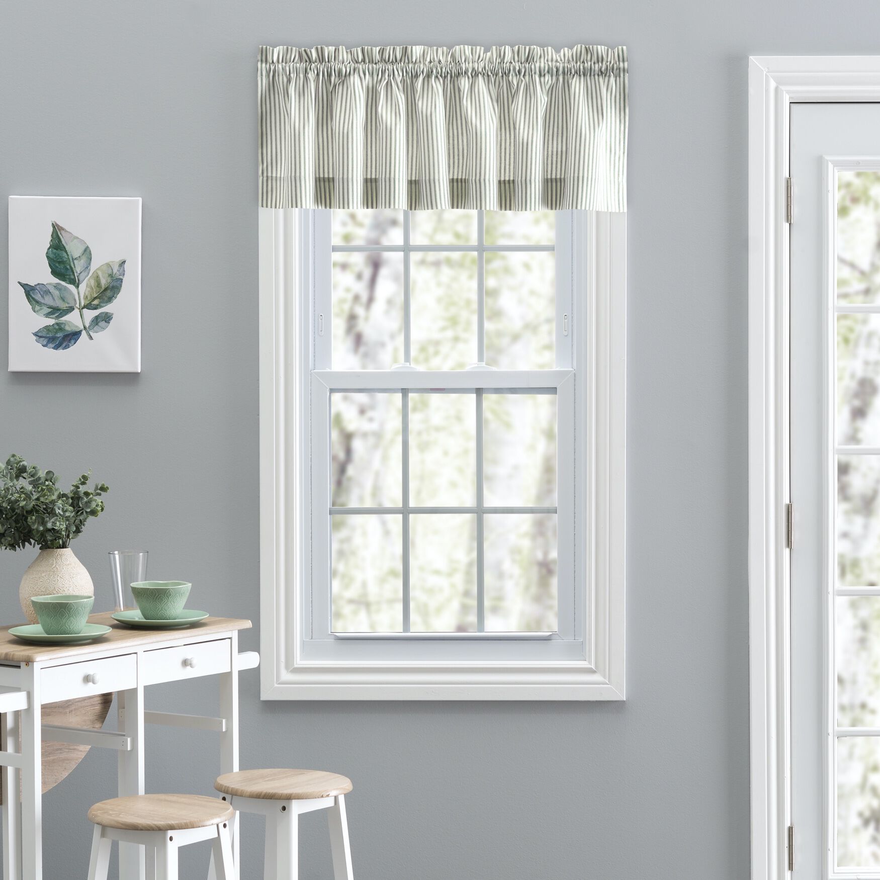 Plaza Stripe Tailored Valance, SAGE, hi-res image number 0